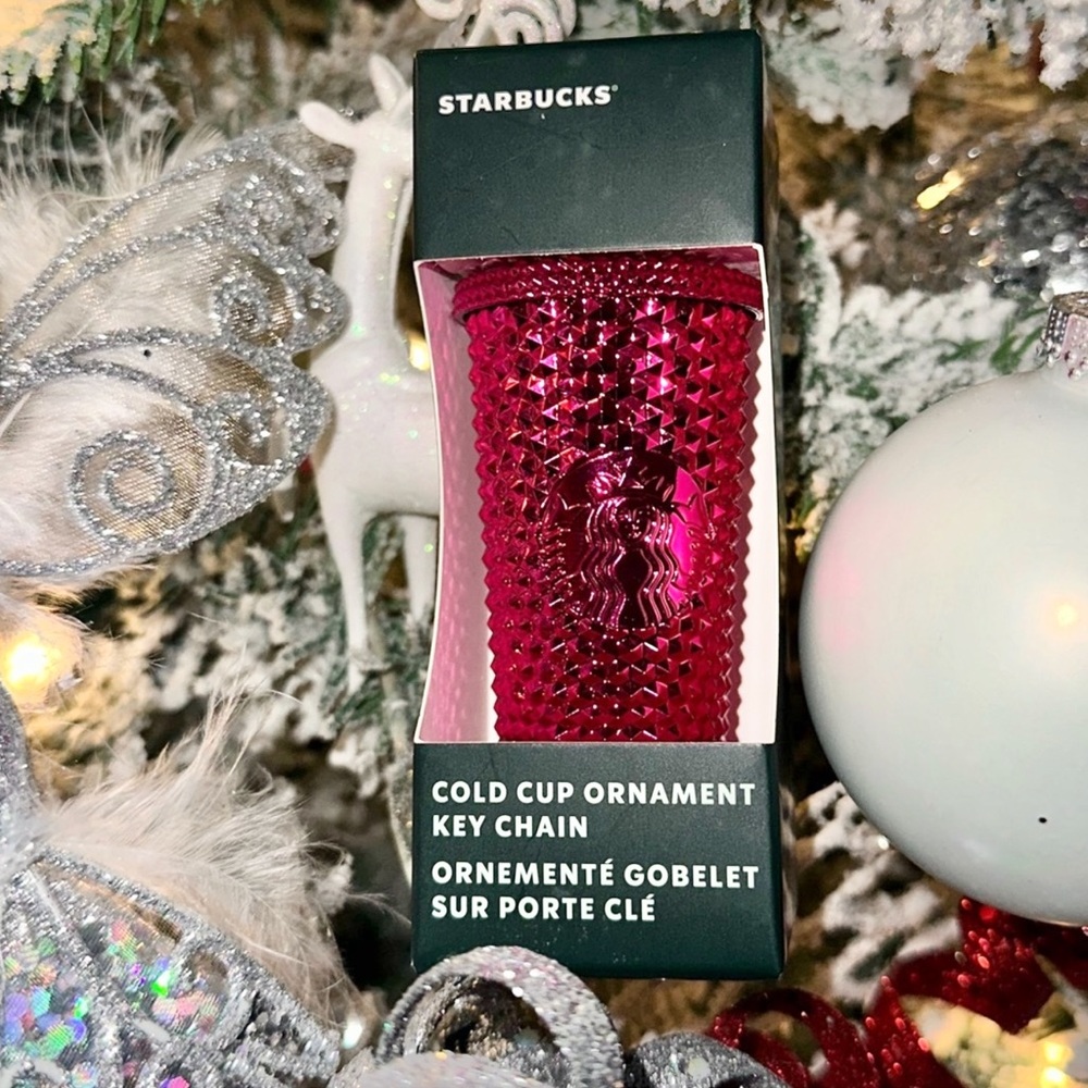Starbucks New Pink Bling Studded Keychain Tumbler